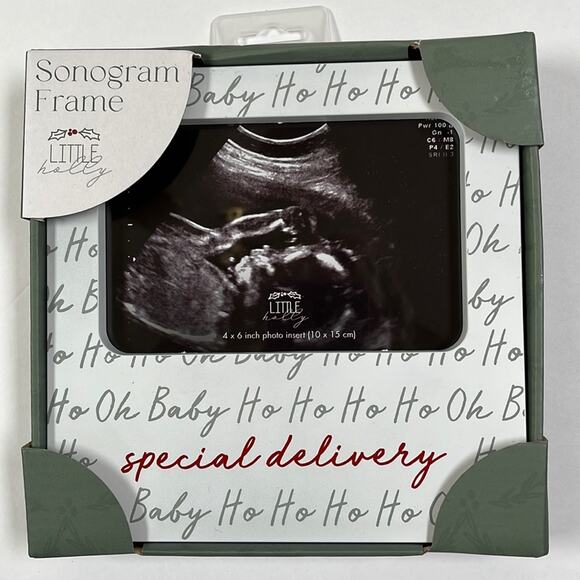"Special Delivery" Picture Frame White, Red Silver Letters 4x6 Inch Photo - Picture 1 of 5